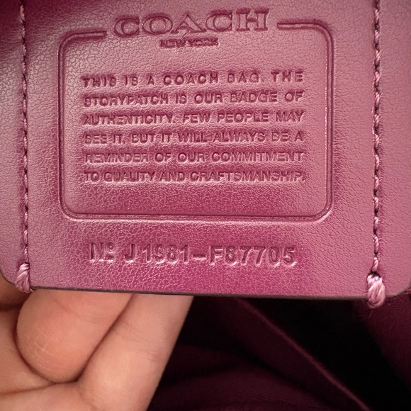 Coach Brown Signature Satchel with Pink Accents and Gold Hardware - Picture 4 of 5